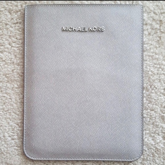 MICHAEL KORS Gray Saffiano Leather iPad Mini Padded Sleeve /Pouch /Case /Cover - Picture 5 of 8